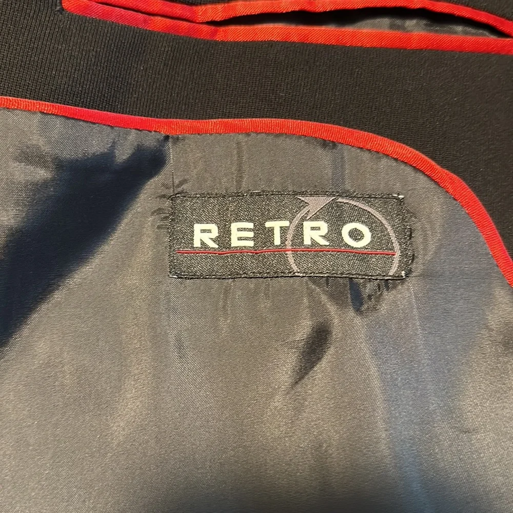 Retro Black Suit Jacket Large - Picture 3 of 4